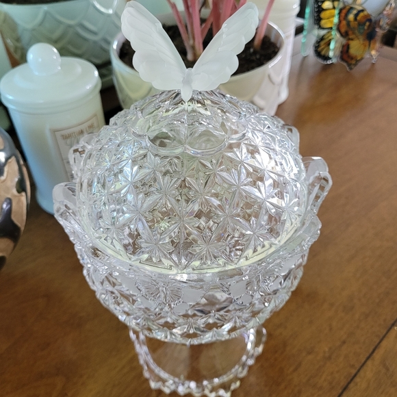 Accents Vintage Footed Butterfly Candy Dish With Lid Poshmark
